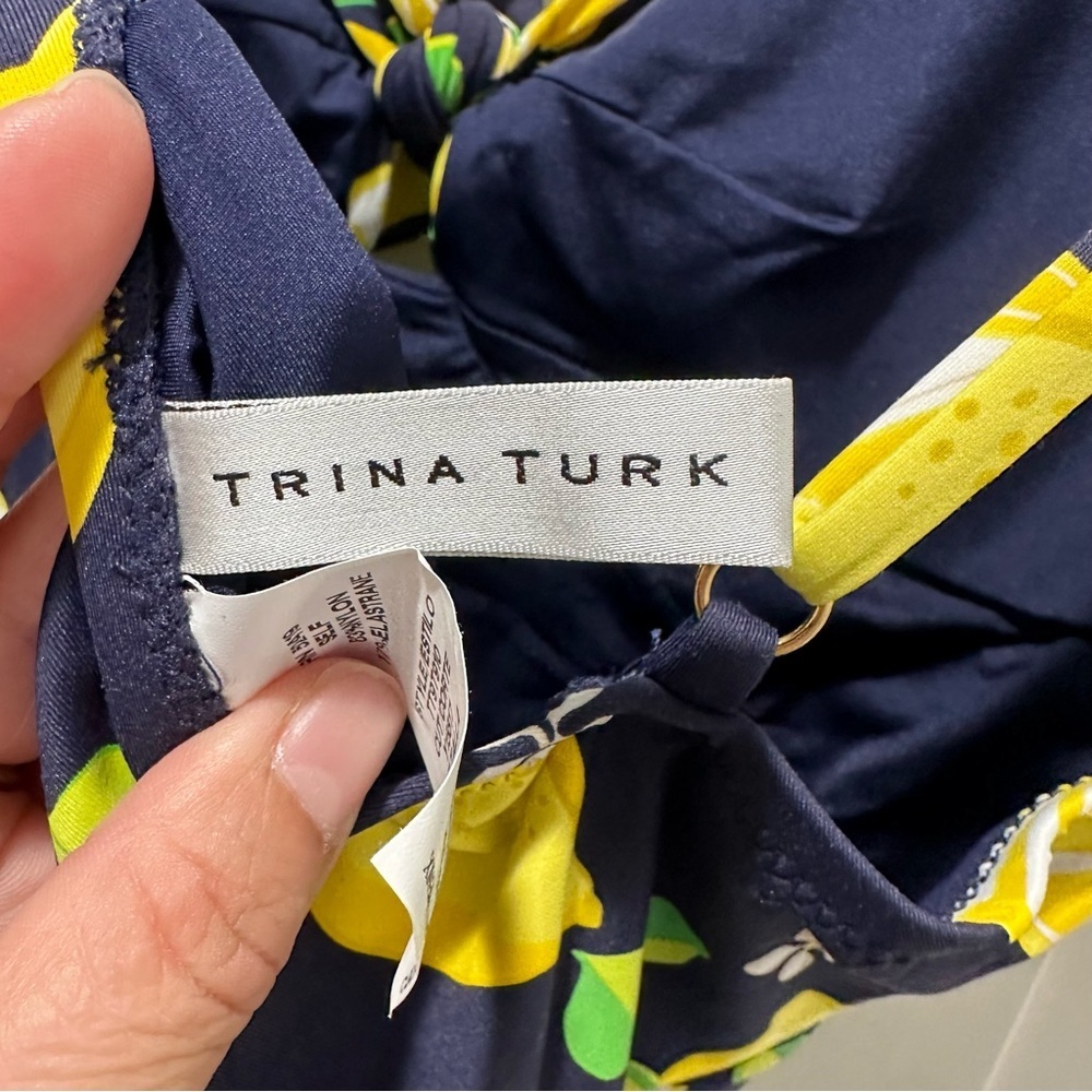Tina Turk Lemon Print One Piece Swimsuit Size 6 - Picture 7 of 8